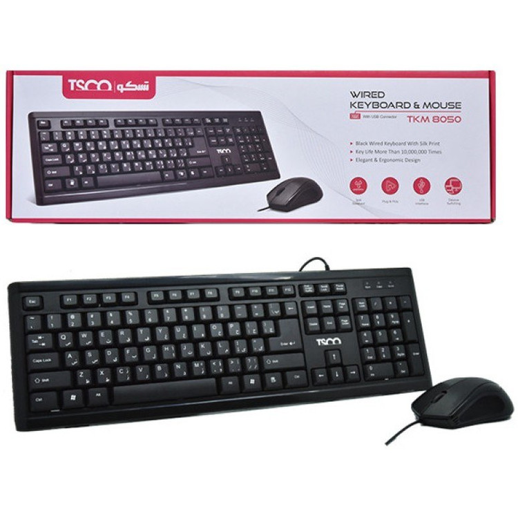 کیبورد و ماوس تسکو مدل TKM 8050، سوییچ ممبران، Full-Size