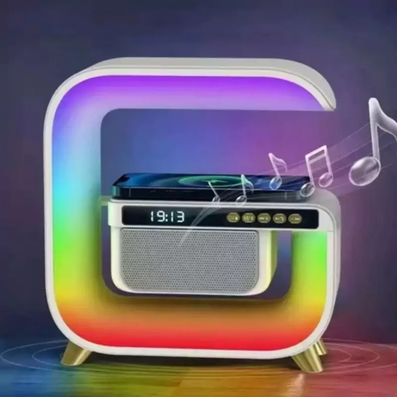 اسپیکر بلوتوثی و شارژر وایرلس و چراغ RGB LED مدل HM-G3